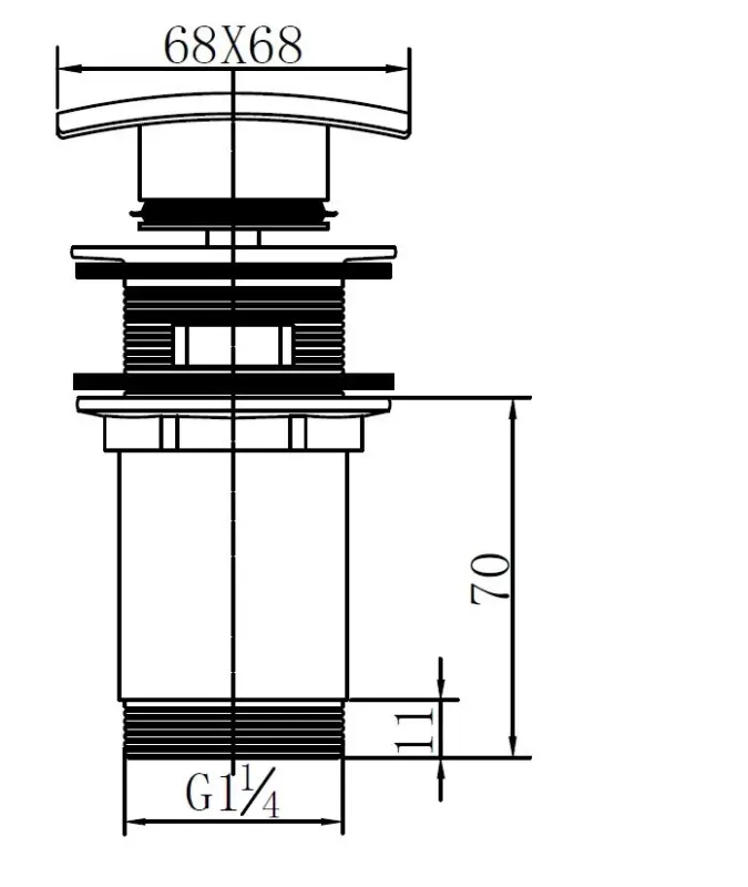 Blusani Click Quad afvoerplug 1.1/4 chroom BC73120