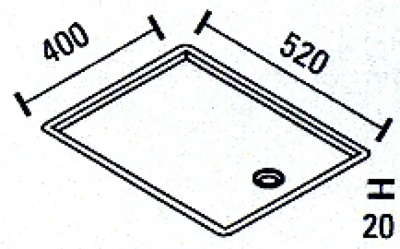 ABK Baronga afwas afdruipvlak rvs 52x40cm vlakinbouw BAR52FVI