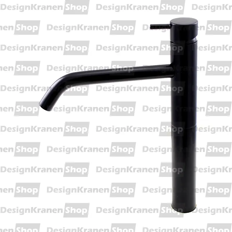Waterevolution Flow hoge wastafelkraan voor waskommen  incl. click waste mat zwart T115PR