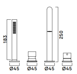 Waterevolution Flow 4-gats Badmengkraan voor Badrandmontage Chroom T13801
