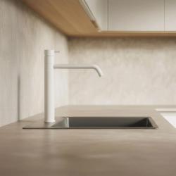 Waterevolution Flow keukenmengkraan mat wit T150BR