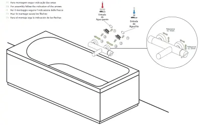 Waterevolution S22 badmengkraan met handdoucheset opbouw RVS T430IE