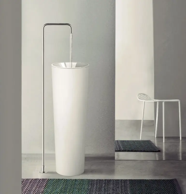 Waterevolution Flow Vrijstaande Wastafelkraan Uitloop Chroom T1.676.01