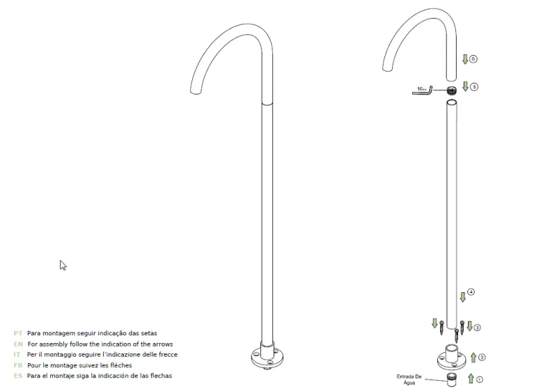 Waterevolution Flow vrijstaande wastafelkraan uitloop mat wit T1677BR