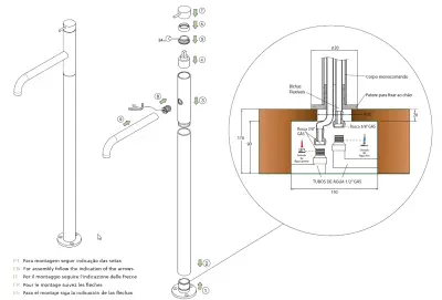 Waterevolution Flow vrijstaande badkraan mat wit T134BR
