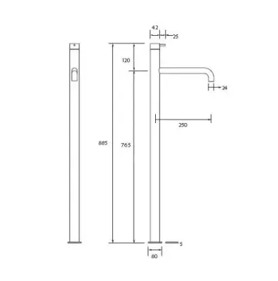 Waterevolution Flow vrijstaande badkraan mat wit T134BR