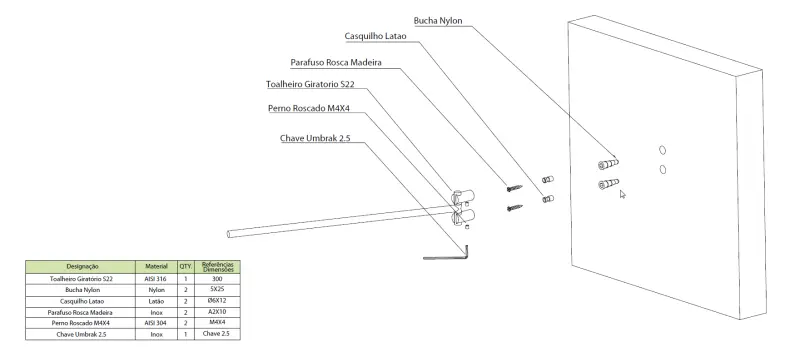 Waterevolution S22 handdoekhouder draaibaar 30 cm RVS A415IE