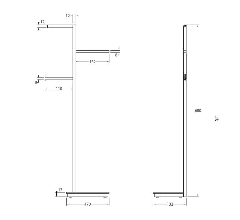 Waterevolution S22 handoekrek met wc-rol houder staand RVS A461IE