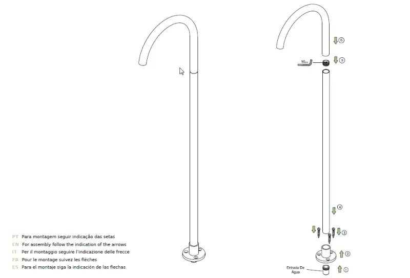 Waterevolution Flow baduitloop staand mat zwart T1673PR