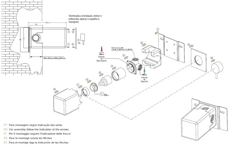 Waterevolution Flow inbouw douche- badmengkraan chroom T142B01