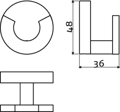 Clou Flat dubbele kledinghaak chroom