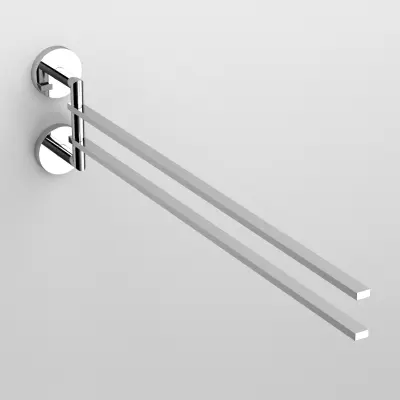 Clou Flat zwenkbaar handdoekrek dubbel chroom