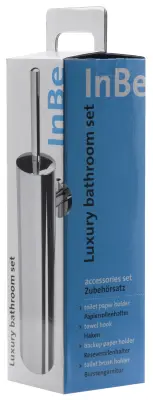 Clou InBe accessoireset bestaande uit toiletborstel toiletrolhouder reserverolhouder en kledinghaak