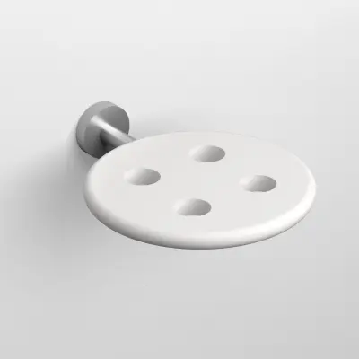 Clou Slim tandenborstelhouder t.b.v. 4 stuks rvs geborsteld en wit siliconen