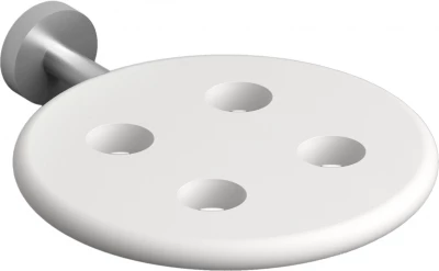 Clou Slim tandenborstelhouder t.b.v. 4 stuks rvs geborsteld en wit siliconen