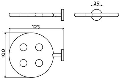 Clou Slim tandenborstelhouder t.b.v. 4 stuks rvs geborsteld en wit siliconen