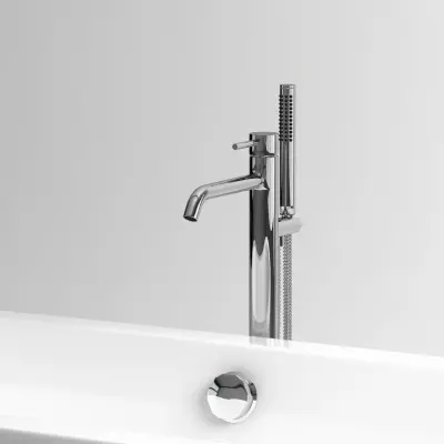 Clou Xo vrijstaande badmengkraan type 13 met handdouche chroom