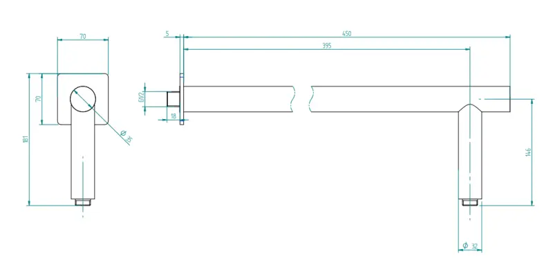 Zazzeri douchearm mat zwart 395 mm 3100BR01A003131