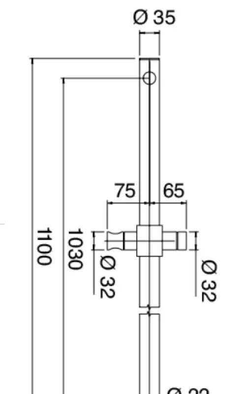 Zazzeri z-point mat zwarte glijstang 110cm metaal 6800A414A003131