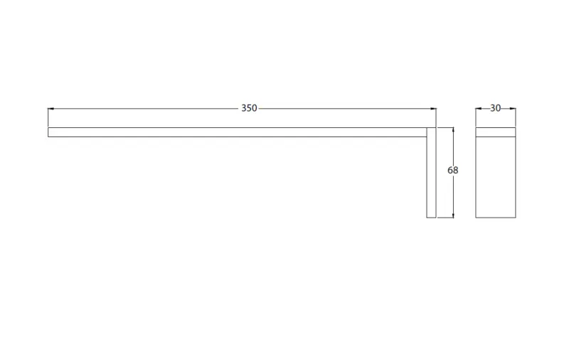 Waterevolution Deep handdoekhouder 35cm mat wit A215BR