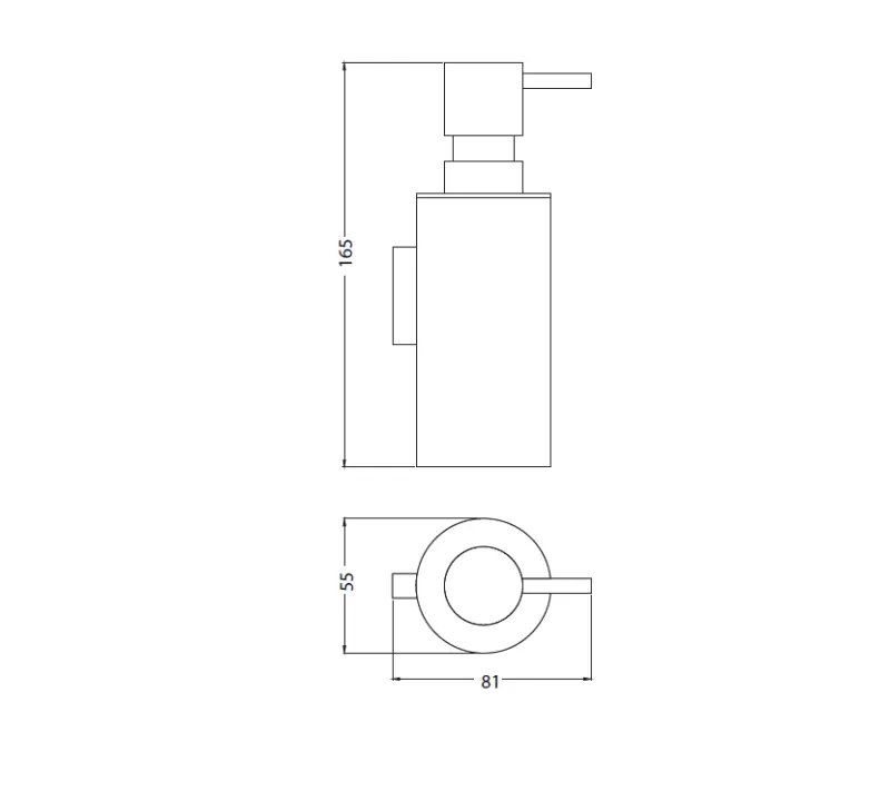 Waterevolution Deep zeepdispenser mat zwart A226PR