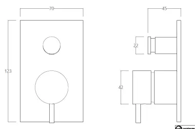 Waterevolution Flow inbouw douchemengkraan met 2 uitgangen chroom T132B01