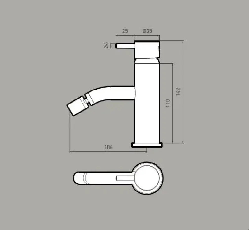 Waterevolution Flow bidetmengkraan mat wit T120BR