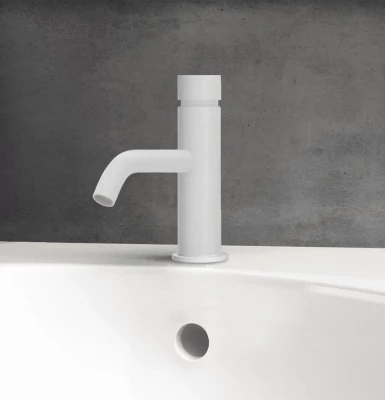 Waterevolution Flow Fonteinkraan zelfsluitend mat wit T110TPBR