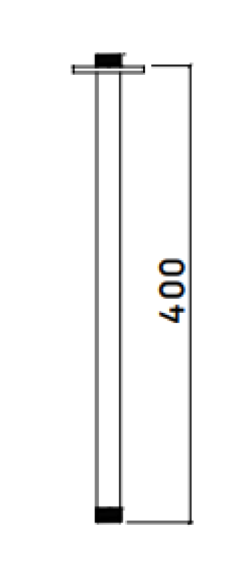 Waterevolution flow plafondsteun 40cm mat zwart T164540PR