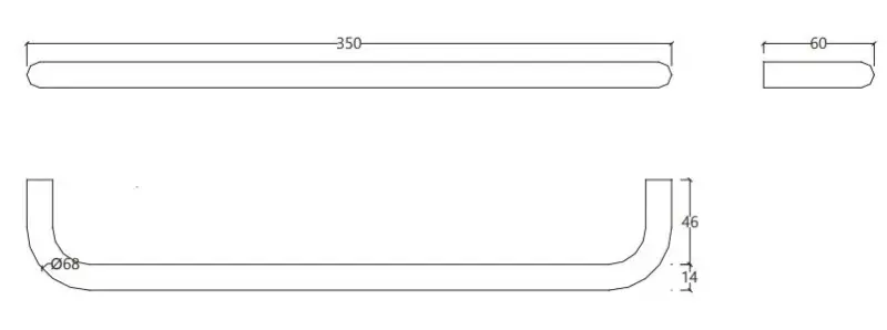 Waterevolution flow handdoekhouder 35cm mat zwart A111PR