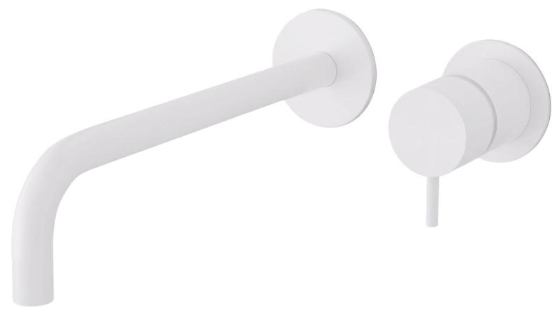 Waterevolution Flow inbouw wastafelkraan mat wit met uitloop 21cm T116BBR-21