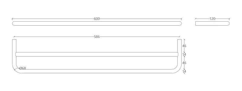 Waterevolution flow dubbele handdoekhouder 60cm volledig RVS A112DIE