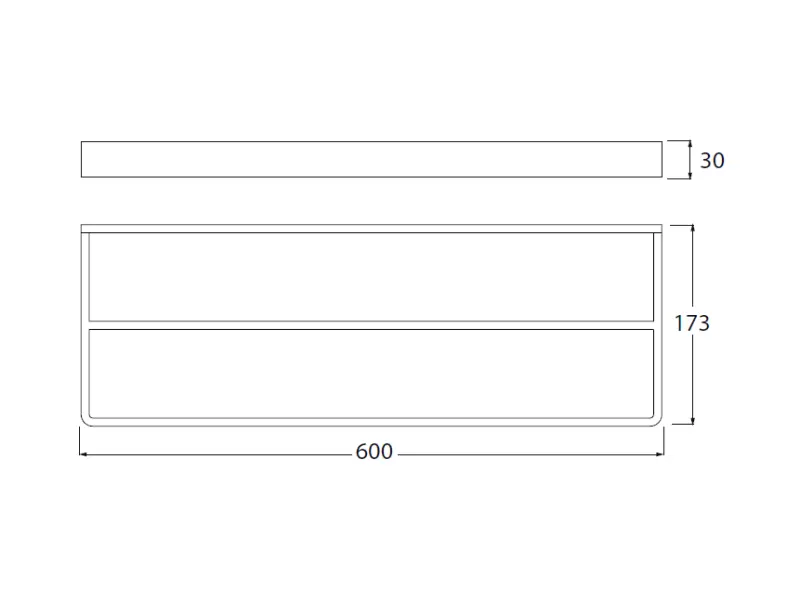 Waterevolution Deep dubbele handdoekhouder 60 cm mat wit A212DBR