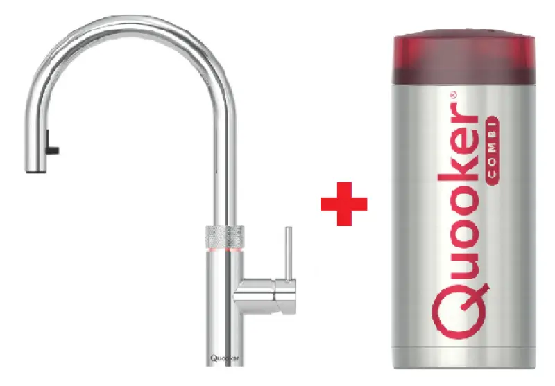 Quooker Flex Chroom COMBI+ Warm, koud, kokend water 22+XCHR