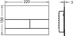 TECEsquare II metaal WC-bedieningsplaat RVS 1208791212