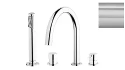 Waterevolution Flow 4-gats Badkraan voor Badrandmontage volledig RVS T138IE