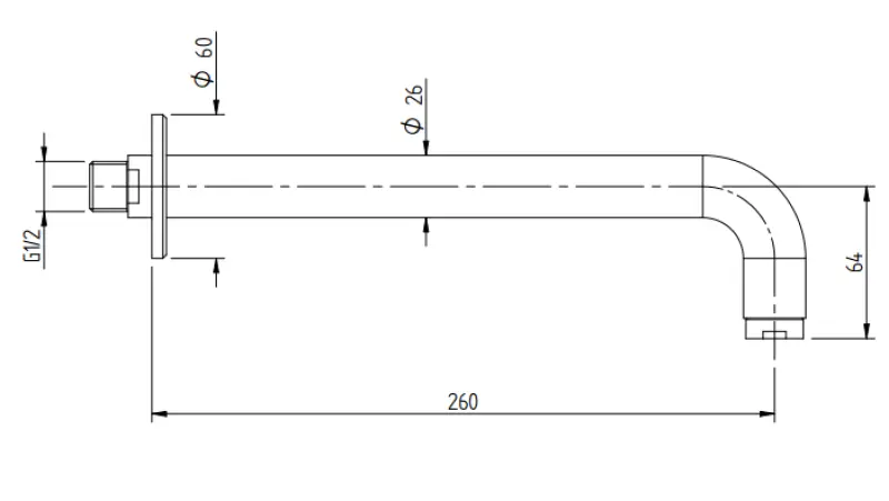 Zazzeri Da-Da baduitloop of wastafeluitloop 26cm mat zwart 76000403AL03131