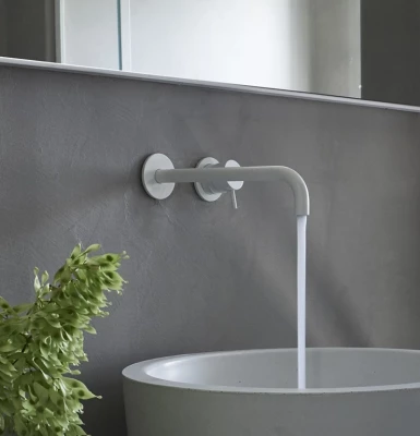 Waterevolution Flow inbouw wastafelkraan mat wit met uitloop 15cm T116BBR-15