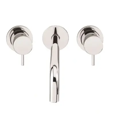 Waterevolution Flow 3-gats inbouw wastafelkraan chroom met uitloop 21cm T1163F01-21