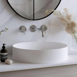 Waterevolution Flow 3-gats inbouw wastafelkraan chroom met uitloop 15cm T1163F01-15