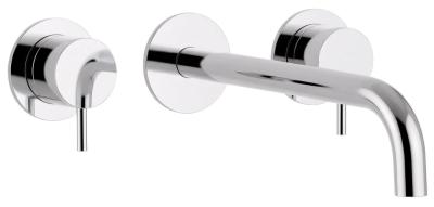 Waterevolution Flow 3-gats inbouw wastafelkraan chroom met uitloop 15cm T1163F01-15