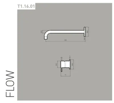 Waterevolution Flow 3-gats inbouw wastafelkraan chroom met uitloop 15cm T1163F01-15