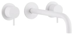 Waterevolution Flow 3-gats inbouw wastafelkraan mat wit met uitloop 15 T1163FBR-15