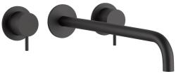 Waterevolution Flow 3-gats inbouw wastafelkraan mat zwart met uitloop 21 T1163FPR-21