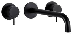 Waterevolution Flow 3-gats inbouw wastafelkraan mat zwart met uitloop 15 T1163FPR-15