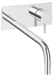 Waterevolution Flow inbouw wastafelkraan met afdekplaat chroom met uitloop 21cm T1161B01-21