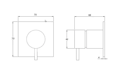 Waterevolution Flow inbouw 2-weg omsteller ronde rozet mat wit T1482SBR