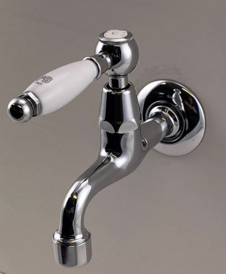 PB klassieke muur fonteinkraan met witte hendel koud water chroom 1208853472