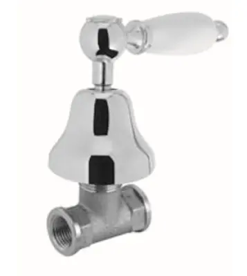 PB klassieke kraan inbouw stopkraan met witte hendel Brons 1208854662