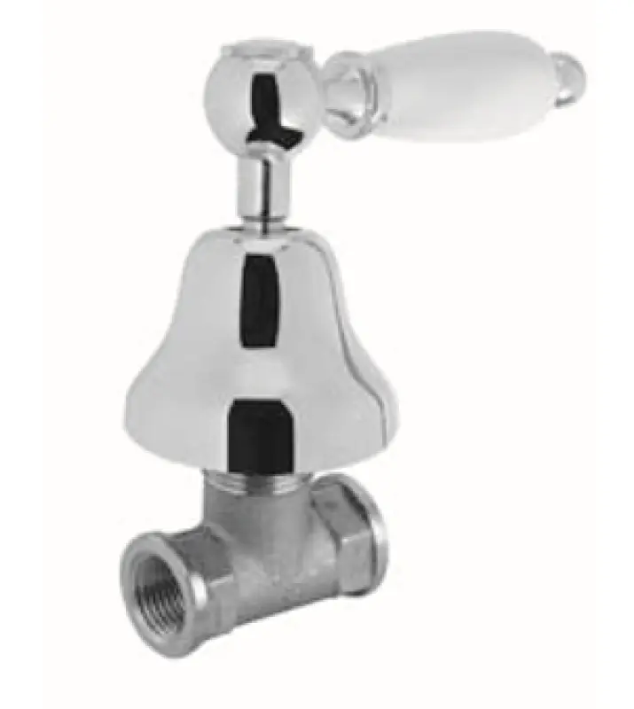 PB klassieke kraan inbouw stopkraan met witte hendel Brons 1208854662